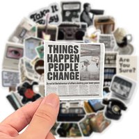 50PCS Aesthetic Vintage Diary Graffiti Stickers for DIY Scrapbooking Suitcase Water Bottle Phone Guitar Laptop Decoration