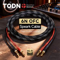 CYKO 1 PCS 6N OFC Core Audio Speaker Cable 24K Pure Copper Gold Plated Banana/Y/Pin Plug Jack for Speaker Decorder CD Player