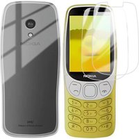 3-in-1 Soft Film+Silicone Cover For Nokia 3210 4G 235 2024 Case Non-tempered Hydraulic Soft Film For Nokia 3210 4G 2024 TA-1543