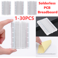 1-30PCS 400 Tie Points Solderless PCB Breadboard Universal Test Protoboard Solderless PCB Breadboard for Experiment Test Robot