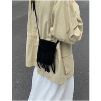 2025 New Fashion Suede Hasp Versatile Shoulder Bags Tassel Design Solid Color Zipper Women's Bags on Sale Crossbody Bags