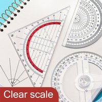 Transparent 180/360 Degree Protractor Triangle/Half Round Angles Measuring Ruler Drawing Design Angle Measure Tool Professional