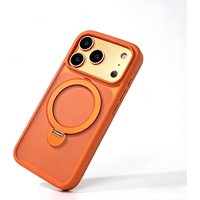 for Magsafe Metal Car Holder Ring Magnetic Matte Phone Case For iPhone 17 Pro Max 17Pro Air Transparent Frosted Bumper Pc Cover