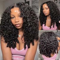 Geeta Burmese Curly Wigs 13x6 Lace Front 100% Human Hair Wig 200% Density 30 Inch Kinky Curly Lace Front Wig for Black Women