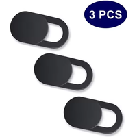 3pcs Black Plastic Webcam Cover Anti-hacker Shutter Privacy Protection Slide Shutter Shield for Smartphone Laptop Desktop Camera