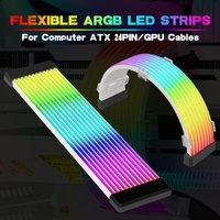 Jumpeak Flexible RGB LED Light Strip Bar ARGB Board Cover For Computer Power Supply ATX 24PIN GPU Video Card Cables And Case