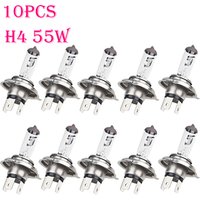 10Pcs H4 55W Halogen Xenon Car Light Bulb 12V 4300K High Low Beam Car Headlight Lamb Factory Price Car Styling Parking H4 Coche