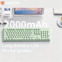 EWEADN V3 wireless and BT Membrane Keyboard, 104 Keys Full Size, quiet Keyboards light up, for office and gaming, Desktop, PCS