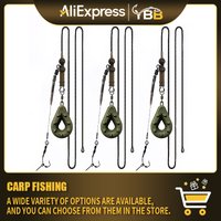 Carp Fishing Pre Tied Hair Rig with Lead Sinker Anti Tangle Sleeves Swivel Hooklink High Hooking Efficiency Ready Rig Fishing Ta