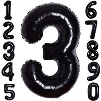 32 Inch Black Number Foil Balloons 0-100 Adult Kids Happy Birthday Party Anniversary DIY Party Photo Background Balloon Supplies