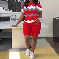 Summer Two Piece Set Women Short Sleeve Top High Waist Shorts Sexy Matching Set Casual Outfit