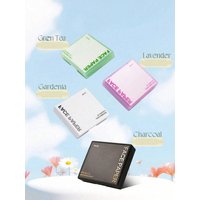 100 Sheets Bamboo Charcoal Oil Control Film With Powder Puff, Mirror, Portable Oil Absorbing Facial Blotting Paper For Men