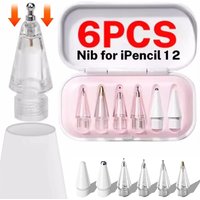 6Pcs Replaceable Pencil Tips For Apple Pencil 1st 2nd 3th Gen Touch Screen Stylus Pencil For iPad Pencil 1 2 3 Smooth Spare Nibs