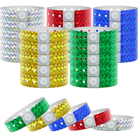 100/500/1000PCS Plastic Holographic Wristbands Waterproof Colored for Events Parties Festival Concerts (MULTIPLE COLORS)