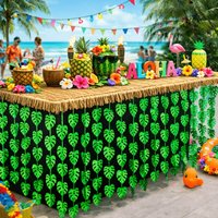Tropical Themed Table Skirt Decorations Suitable for Parties Weddings Summer Decorations and Outdoor Decorations