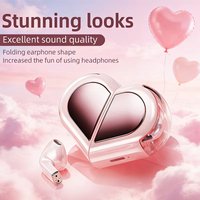 K520-New trendy heart-shaped foldable wireless headphones - must-have for couples. Compact design with long battery life