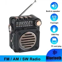 AliExpress NVPONE Mini Pocket Radio FM AM SW Stereo Radios Receiver Bluetooth Flashlight Music Player Built-in Speaker Radio For Outdoor Cycling