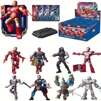 Blokees Comic Superheroes Blind Box Thor Miles Mark46 Hulk Mark6 Assembly Model Anime Figure Joint Movable Toys Birthday Gifts