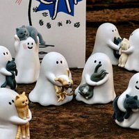 In stock Ghost Cat Blind Box Figures Cute Collectible Trendy Toy Desktop Ornaments Mystery Surprise Gift Girls Cat Friend Gift