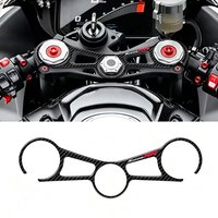 3D carbon texture upper triple-bar protection sticker suitable for BMW motorcycles S1000RR, M1000RR models from 2019 - 2023