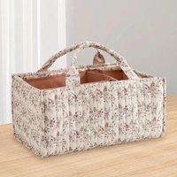 Floral Nursery Storage Basket with Removable Divider Storage Diaper Organizer for Baby Wipes Newborn Essentials Must Haves