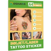 ESHANG A4 Printable Temporary Tattoo Paper 5 Sets for Inkjet & Laser Printer DIY Image Transfer Decal Paper for Skin Halloween