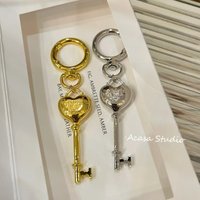 Korean version Alloy heart Keychains Advanced temperament Pendant Couple Best Friend Backpack Car Keychain for girl Gift