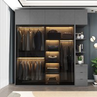 #Modern simple bedroom glass sliding door wardrobe clothes storage cabinet closet Double wardrobe cabinets wardrobes Furniture