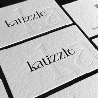Personalized White Letterpress Business Cards Embossed/Debossed with Custom Text/Logo Calling Cards & Thank You Cards