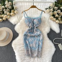Chic vintage backless lace sleeveless pencil dress Elegant Fairy korean fashion autumn Party women clothing
