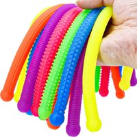 5PCS Large Stretchy Strings Sensory Toys Textured Glitter Fidget Noodles Stress Relief Gifts Party Favors for Teens Boys Girls