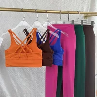 2 Piece Yoga Set Leggings And Tops Fitness Sports Suits Gym Clothing Yoga Bra Seamless Leggings Running Women Tops Pant๐๐