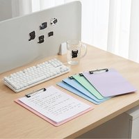 4-pack Plastic Colorful Mini Clipboards with Discreet Clips, Writing Board A6 Size, Includes 1 Random Cartoon Black Cat Sticker