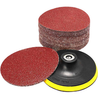 20pcs/set 5Inch 125mm Round Hook and Loop Sandpaper Sanding Abrasive Disc with Backing Pad Drill Adaptor For Polishing Grinding