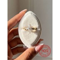925 Sterling Silver Elegant Fashionable Marquise Zircon Ring for Women Anniversary Wedding Luxury High Quality Fine Jewelry
