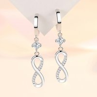 925 Sterling Silver Earrings Jewelry High Quality Retro Simple Pattern Purple White Zircon Earrings Silver