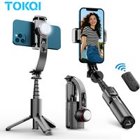 TOKQI L18s Gimbal Stabilizer Selfie Stick Tripod Extendable with Fill Light Bluetooth Wireless Remote for Smartphone Shoot Vlog