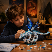 1646pcs Creative Mythical Dragon Building Blocks Ice Dragon Flying Dragon Model Kit DIY Assembly Bricks Kids Birthday Gift
