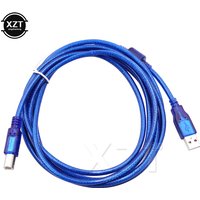 USB 2.0 Printer Cable Type A Male to Type B Male Dual Shielding High Speed Transparent Blue 0.3m/0.5m/1m/1.5m/3m/5m