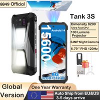 8849 Tank 3S Unihertz Robustes Smartphone mit Projektor 5G 24/32 GB RAM 256/512 GB ROM Abmessung 8200 64 MP Nachtsichttelefon