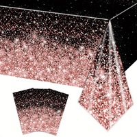 Tablecloth Decoration Party Supplies Black gold Pink Disposable Birthday Wedding Golden Rose Gold Silver Banquet Tablecloth