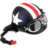 Half Open Face Bike Helmet with Goggles Visor Scarf Biker Scooter Touring Helmet Touring Helmet bike Helmet with Goggles Visor