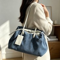 Canvas patchwork women handbag large capacity tassel big totes female shoulder bags commute ladies Hand Bag bolsa