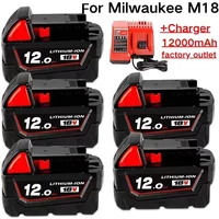 Original für Milwaukee M18 Elektrowerkzeug-Akku, Ladegerät, BR, XC, 18V, 12000mAh M18B5, 48-11-1860, eingebauter 21700-Akku