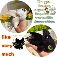 Dragon Taming Master Super Cute Toothless Plush Toy Black and White Flying Dragon Cartoon Doll Keychain Couple Birthday Gift