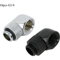 10PCS G1/4 Thread 90 Degree Fitting Adapter Brass Rotary Fitting Water Cooler Connector for Computer PC Water Cooling System