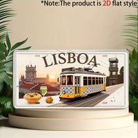 2D Plane - Only Decorative Items Available, 1pc, Vintage Lisbon Metal Decorative Plaque And Ornament, Rustic Style Wall Decor