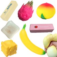 14 Styles Squishy Toys Bread/Butter/Cheese/Fruits Fidget Toys Slow Rebound Anxiety Relief Decompression Toys Stress Ball Gifts