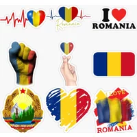AliExpress NONE Romania GR Flag Emblem Stickers Camper Motorcycle Laptop Window Wall Bicycle Car Helmet Racing Off-road Truck Boat PVC Decal