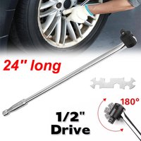 1/2'' Drive Breaker Bar Tool 24" Long Strong Arm Power Bar Car Wheel Wrench Sliver 180° Swing